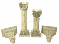 (4pc) Classical Style Ceramic Candle Stands