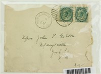 2 PC 1901 Canadian One Cent Stamps with Envelope