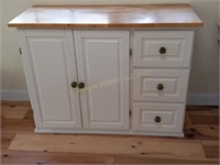 White Modern Buffet with Wood Top