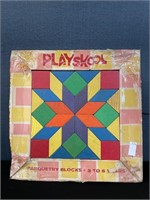 1960's Playskool Parquetry Blocks All Wood