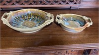 Two Joseph Eckles Pottery Handled Bowls