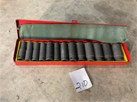 Deep well impact socket set