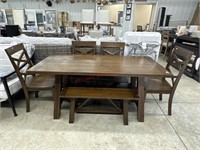 Farmhouse style 6 piece dining set with 4 chairs