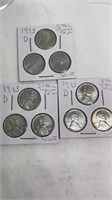 (9) 1943 steel wheat pennies