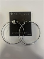 Primerose Sterling Silver Hoop Earrings
