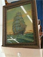 Framed sale ship print
