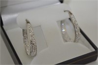 White Sapphire Pave Earrings