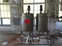 (2) SS Jacketed Mixing Tanks - 30" Dia x 46"
