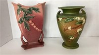 Roseville Pottery Vases 8” #IV2-8 has Chip on Rim