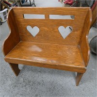 Wooden Bench w/ Hearts