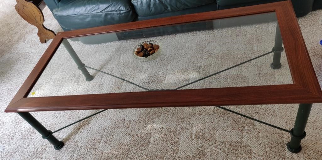 Wooden & Glass Coffee Table