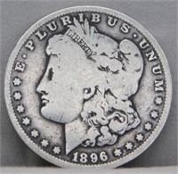 1896-O Morgan Silver Dollar.