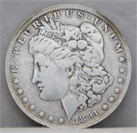 1891-O Morgan Silver Dollar.