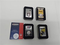 (4) NEW Steeler Zippo lighters