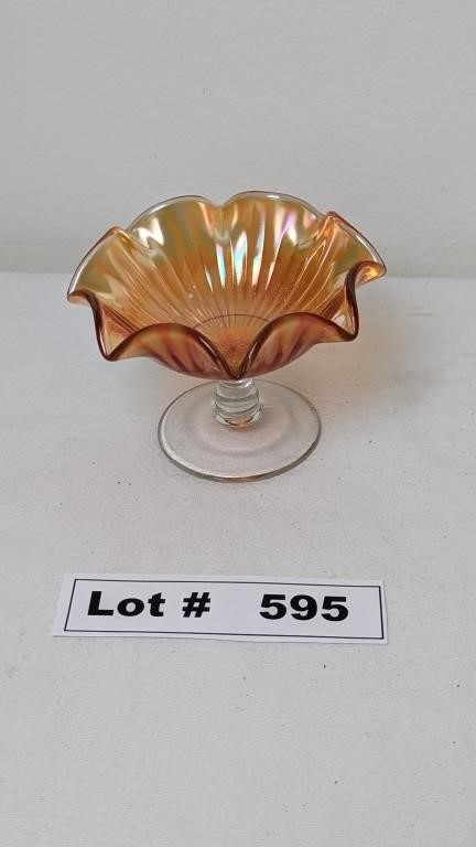 VINTAGE MARIGOLD CARNIVAL DEPRESSION GLASS CANDY D