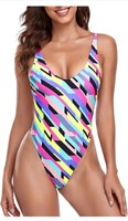 $40(M) Women's High Cut Low Back Swimsuit