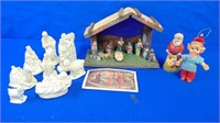 Vintage Nativity, Stable & Figurines Plus Extras