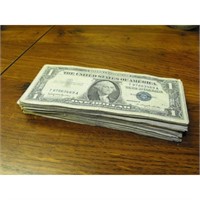 Lot of (100) US Silver Certificates -