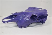 Purple Painted Bedazzled Cow Skull