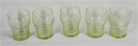 4 Vtg Uranium Etched Glasses