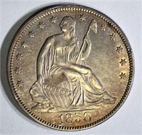 1858 SEATED HALF DOLLAR, CH BU NICE