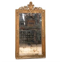 Antique Louis XVI Giltwood Ornate Large Mirror