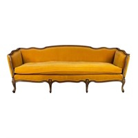 French Provincial Style Mustard Yellow Sofa