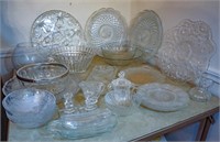 Glass trays and serving