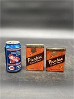 LOT OF 2 DIFFERENT PICOBAC POCKET TOBACCO TINS