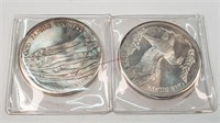 2- Silver Eagle 1-Troy Oz. .999 Fine Rounds