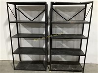 (2) 5-Tier Metal Shelves