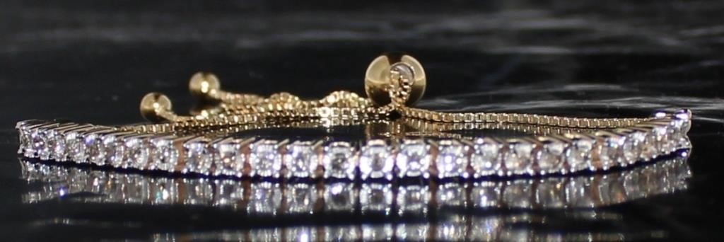 SS/Yellow Gold 1/2 ct Diamond Bolo Bracelet