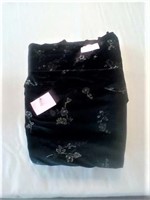 8+ Yards Black Velour floral print fabric