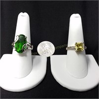 (2) Costume Jewelry Rings-Size 8