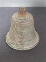 Antique bronze bell 4"diam x 4"h
