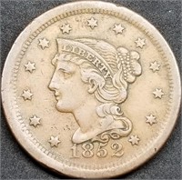 1852 US Large Cent, Better Grade