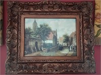 Great canvas print ornate frame. Approx 26