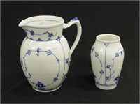 Royal Copenhagen "Blue lace" jug & vase