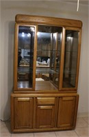 Lighted China Cabinet with glass doors/glass