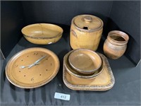 9pc McCoy Stoneware Yellow Glazed Pottery.