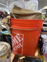 Home Depot bucket with toilet rack
