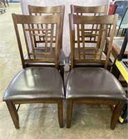 Wooden & Leather Style Dining Chairs
