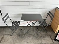 SET - METAL BISTRO TABLE W/ 2 CHAIRS