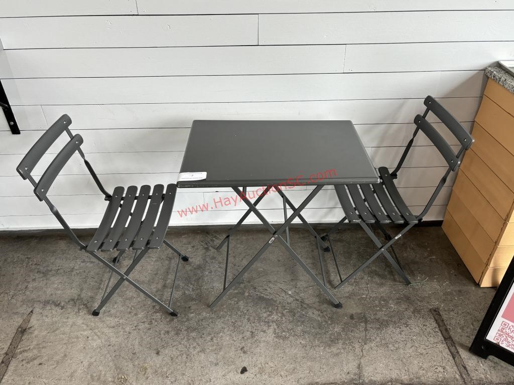 SET - METAL BISTRO TABLE W/ 2 CHAIRS