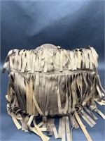 Golden Blue Fringed Western-Style Handbag