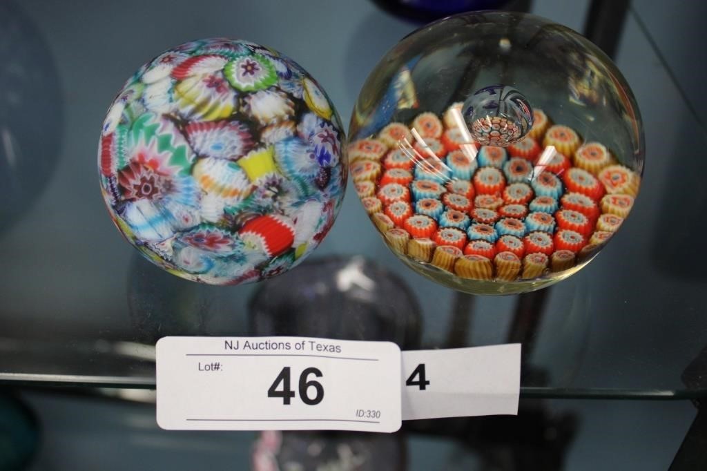 SET OF 2 MILLEFIORI PAPERWEIGHTS