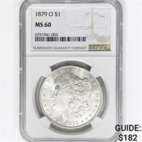 1879-O Morgan Silver Dollar NGC MS60
