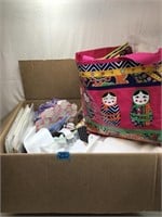 Box Lot: Fabric, Projects to Finish, Patterns Etc