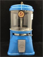 Vintage 5Cent Gumball Machine w/ Key. 12in H