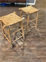 2- wooden bar stools